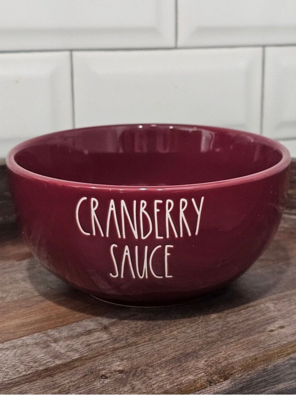Rae Dunn Cranberry Sauce Serving Bowl - Deep Berry Red- Brand New